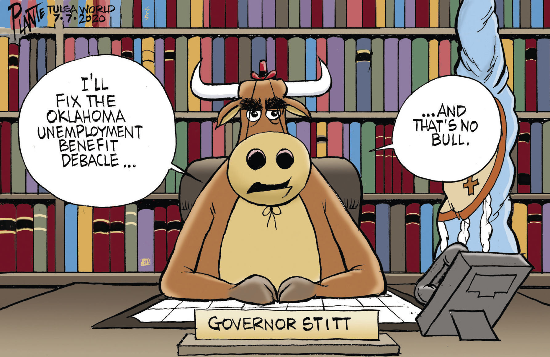 Bruce Plante Cartoon: Oklahoma Unemployment benefits